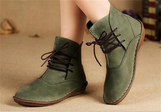 Vintage Soft Leather Ankle Boots