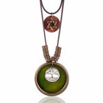 cambioprcaribe Green 6 Pointed Star with Tree Of Life Wooden Necklace