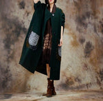 cambioprcaribe Green / One Size Lattice Plus Size Wool Coat | Nirvana