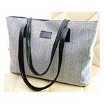cambioprcaribe Grey Large Capacity Cotton Shoulder Bag