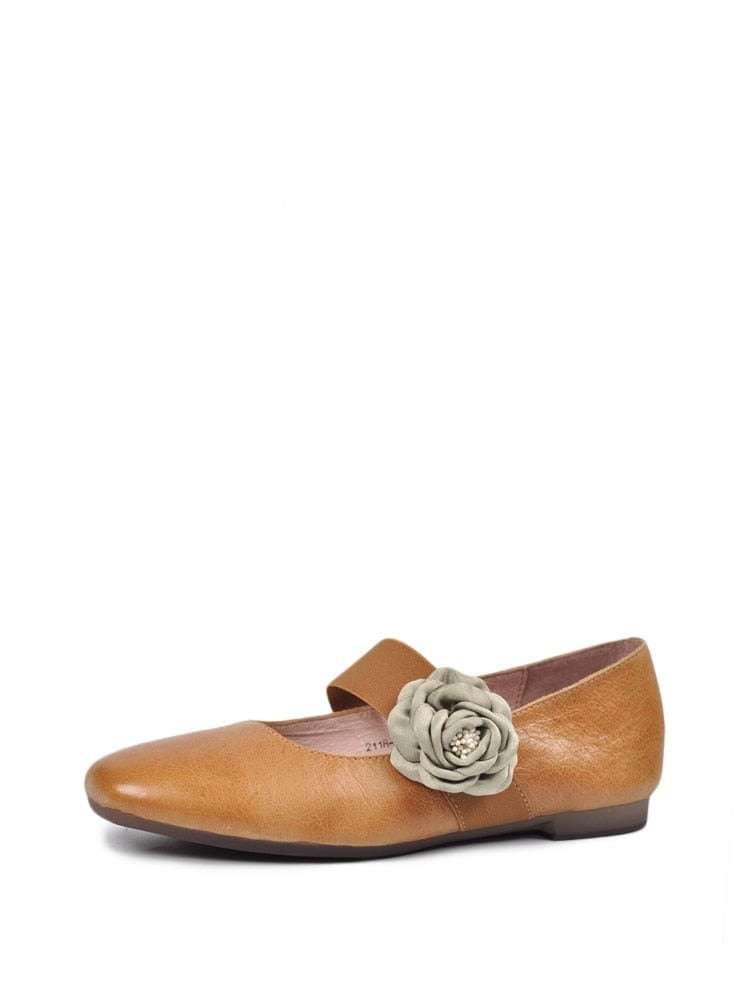 cambioprcaribe Handmade Floral Leather Shoes