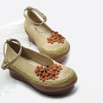 cambioprcaribe Handmade Leather Floral Shoes