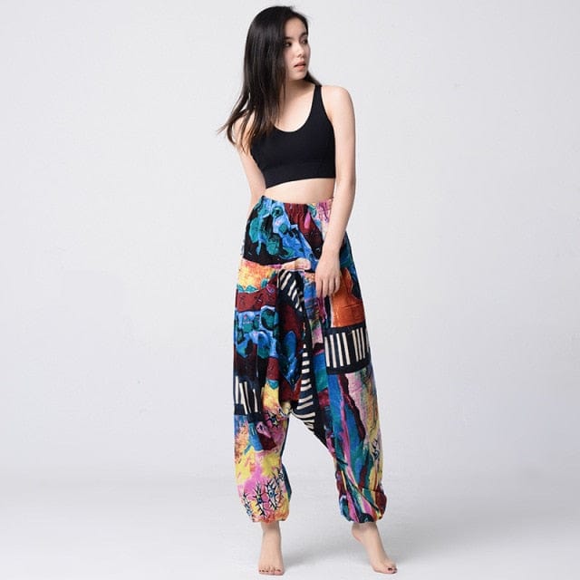 cambioprcaribe Harem Pants Abstract Flowers Harem Pants