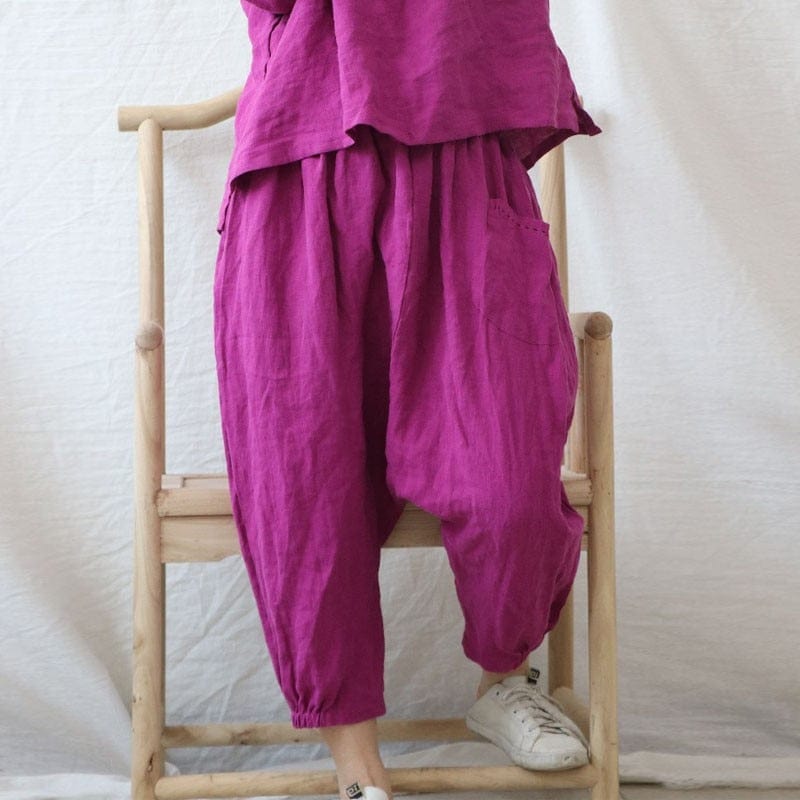 Cotton Linen Loose Harem Pants | Hippie