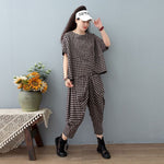 cambioprcaribe Harem Pants Fall Vibes Cotton Linen Two-Piece Suit