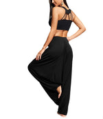 cambioprcaribe Harem Pants High Waist Drawstring Harem Pants