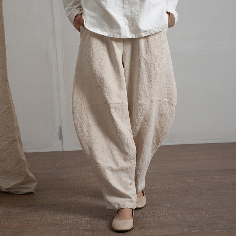 Cotton and Linen Wide Leg Harem Pants  | Zen