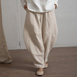 Cotton and Linen Wide Leg Harem Pants  | Zen