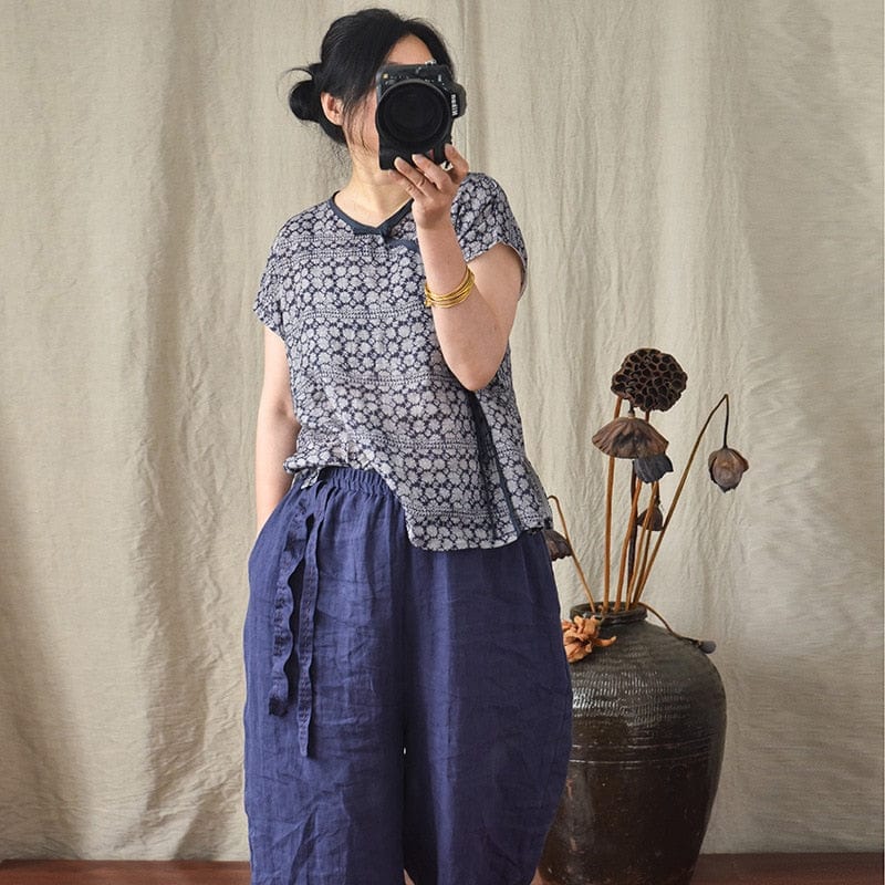 cambioprcaribe Harem Pants Loose Cotton and Linen Harem Pants