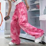 Pink Tie-Dye Print Harem Pants