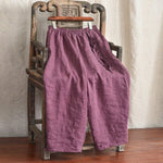 cambioprcaribe Harem Pants Purple / One Size Loose Cotton and Linen Harem Pants