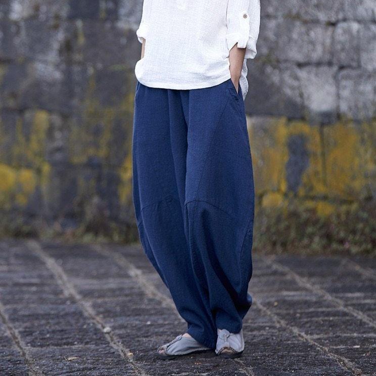 Zen Cotton Linen Wide Leg Harem Pants  | Zen