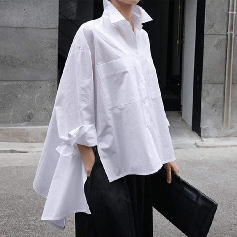 cambioprcaribe Irregular Button Down Oversized Shirt