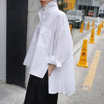 cambioprcaribe Irregular Button Down Oversized Shirt