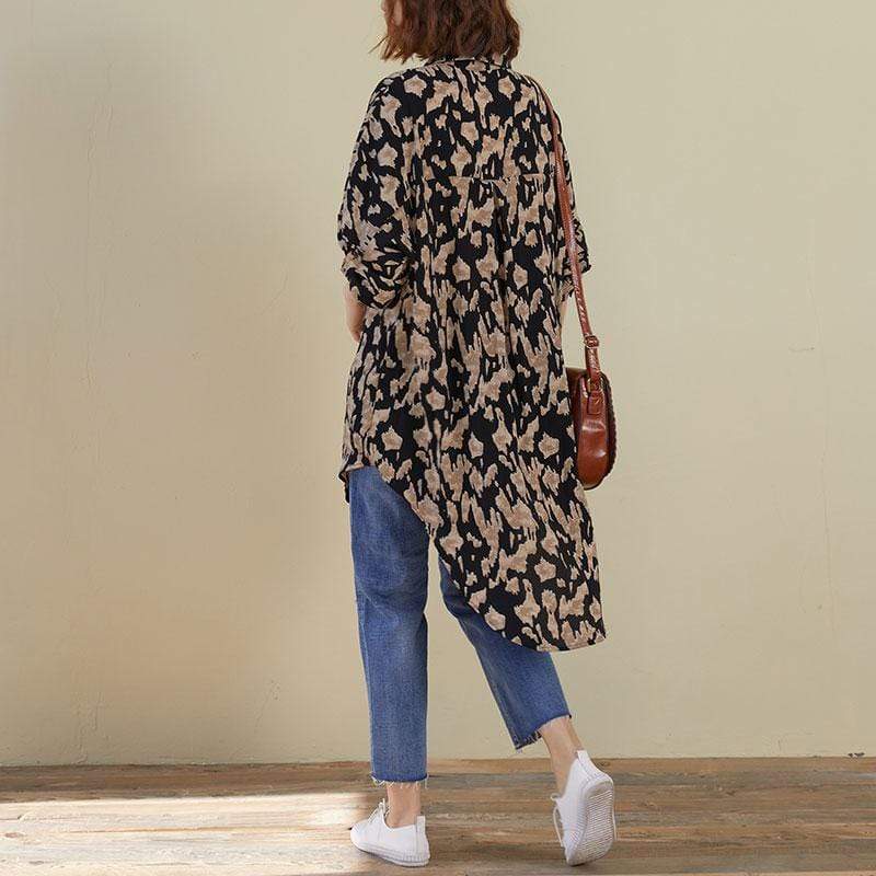 Leopard Print Long Oversized Shirt