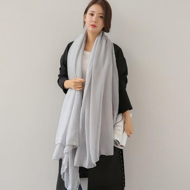 cambioprcaribe light gray Pure Colours Oversized Shawls
