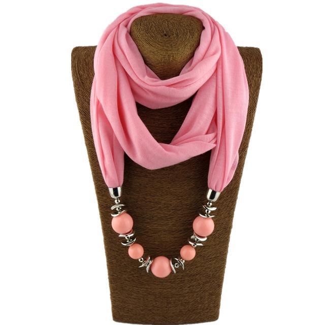 cambioprcaribe Light Pink / 160CM Beaded Scarf Necklace