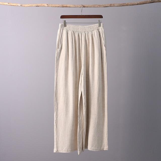 cambioprcaribe Linen Color / One Size Zen Garden Cotton & Linen Palazzo Pants  | Zen