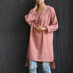 cambioprcaribe Long Sleeves Asymmetrical Cotton Shirt  | Zen