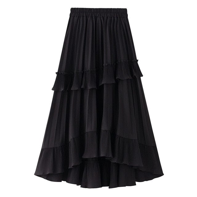 cambioprcaribe midi Skirts Black / One Size / China Summer Quest Boho Ruffled Skirt