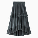 cambioprcaribe midi Skirts Grey / One Size / China Summer Quest Boho Ruffled Skirt