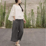 Ramie Vintage 3/4 Palazzo Pants | Lotus