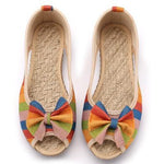 cambioprcaribe Multicolor / 5 Rainbow Striped Peep Toe Linen Shoes