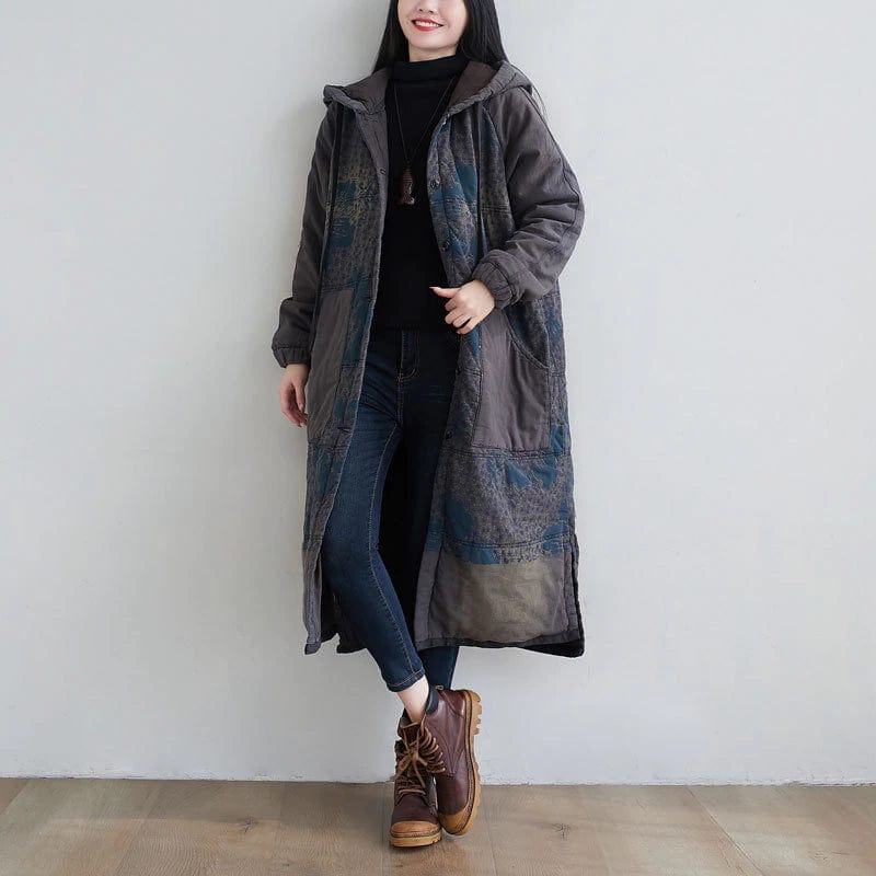 cambioprcaribe Navy / One Size Patchwork Padded Parka