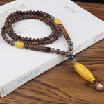 cambioprcaribe Nepalese Wooden Mala Beads Necklace