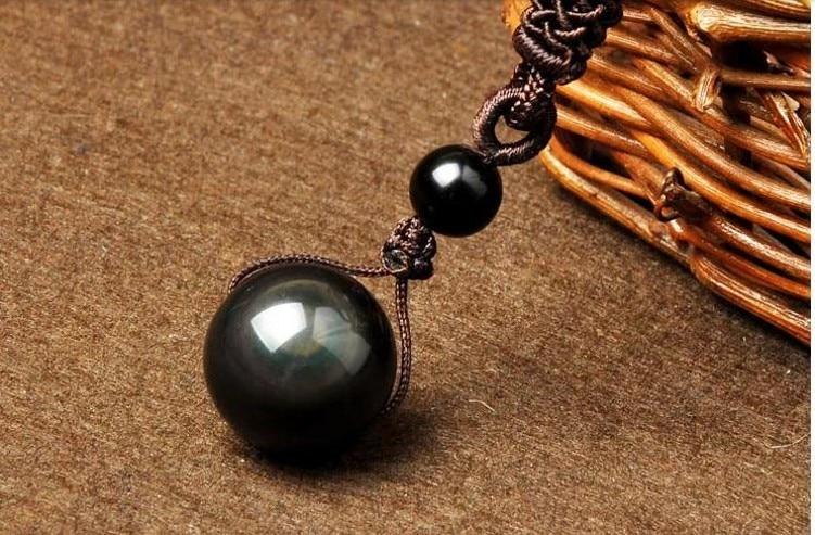 cambioprcaribe Obsidian Rainbow Eye Pendant Necklace