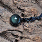 cambioprcaribe Obsidian Rainbow Eye Pendant Necklace
