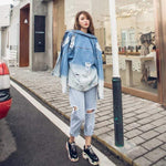 cambioprcaribe Ombre Gradient Distressed Denim Jacket | Millennials