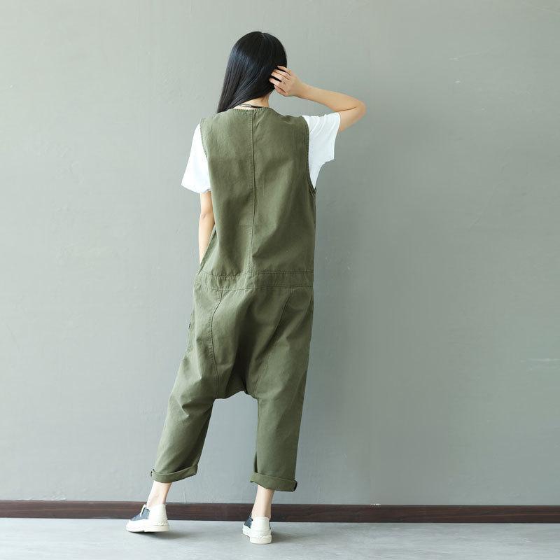 cambioprcaribe One Size / Army Green Army Green Loose Overall For Women