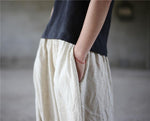 cambioprcaribe One Size / Beige Flowy & Free Linen Palazzo Pants  | Zen