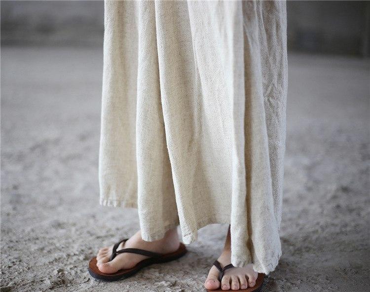 cambioprcaribe One Size / Beige Flowy & Free Linen Palazzo Pants  | Zen