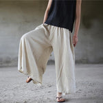 cambioprcaribe One Size / Beige Flowy & Free Linen Palazzo Pants  | Zen