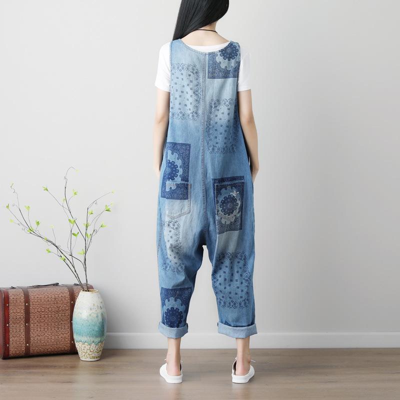 cambioprcaribe One Size / Blue Mandala Denim Overall