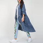 cambioprcaribe One Size / Blue Thin Layered Denim Trench Coat