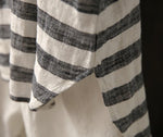 cambioprcaribe One Size / Grey Grey and White Striped Linen Shirt  | Zen