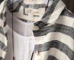 cambioprcaribe One Size / Grey Grey and White Striped Linen Shirt  | Zen