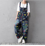 cambioprcaribe One Size / Multicolor Charlie Brown and Snoopy 90's Denim Overalls