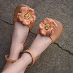 cambioprcaribe Orange / 6 Retro Floral Leather shoes