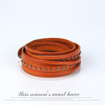 cambioprcaribe Orange Multi Layered Leather Bracelet