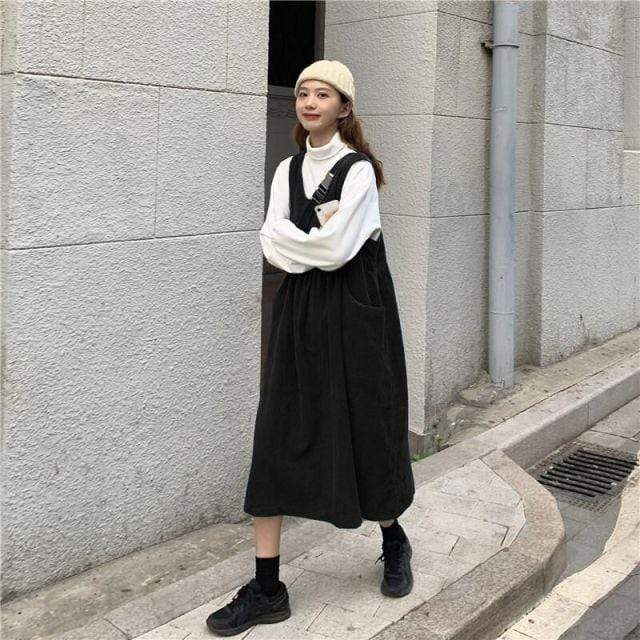 cambioprcaribe overall dress black / L Made It Work Vintage Overall Dress