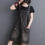 Malibu Distressed Overall Dress