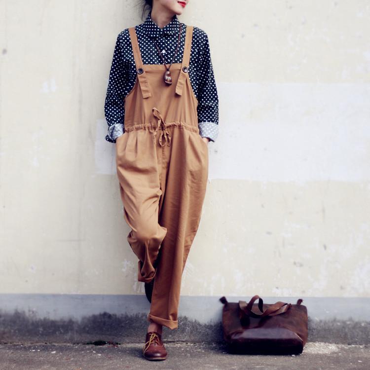 Vintage Pleated Linen Overall