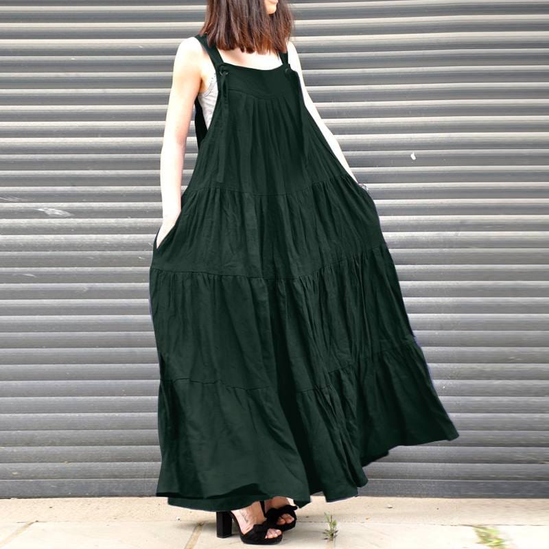 cambioprcaribe overall dress Dark Green / S No Problemo Vintage Overall Dress