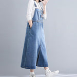 cambioprcaribe overall dress Good Vibes Denim Overall Dress