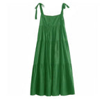 cambioprcaribe overall dress Green / M Belle et Coquette Plus Size Overall Dress
