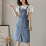 cambioprcaribe overall dress Light Blue / M Preppy Knee-Length Denim Overall Dress